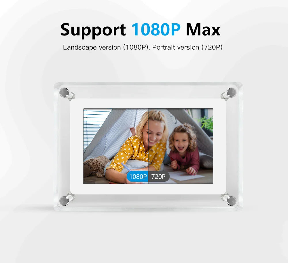 Portable Digital Photo Frame Acrylic IPS Display Rechargeable Home Decor - Image 5