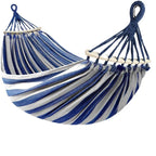 Double Hammock Canvas Anti-Roll Swing Bed Wooden Spreader Bars Camping Outdoor - Image 5