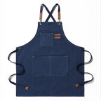 Canvas Apron Unisex Chef Work Apron Pockets Adjustable Durable - Image 8