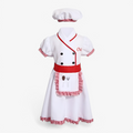 Kids Chef Costume for Girls Dress Apron Hat Set - Image 4