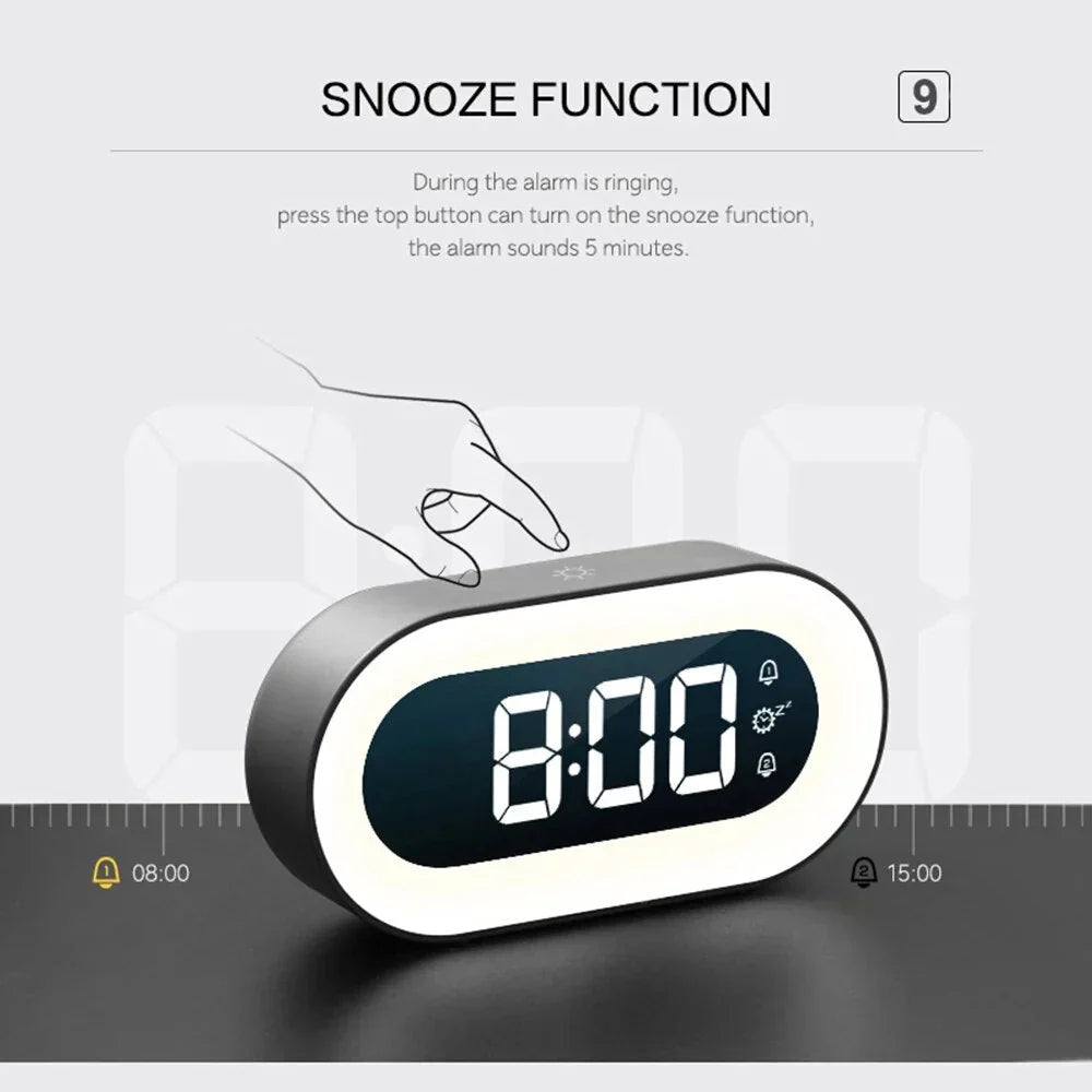 Digital Sunrise Alarm Clock LED Time Display and Night Light
