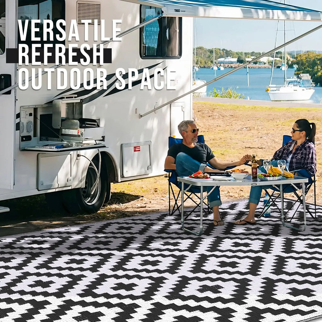 Outdoor Rug Reversible Waterproof Patio Mat Weatherproof Easy Clean - Image 2