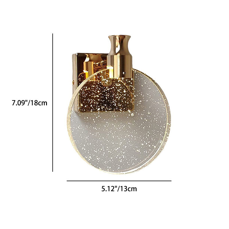 Contemporary Scandinavian Crystal Round LED Wall Sconce Lamp For Bedside - Image 3