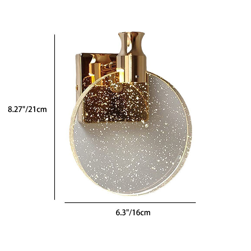Contemporary Scandinavian Crystal Round LED Wall Sconce Lamp For Bedside - Image 4