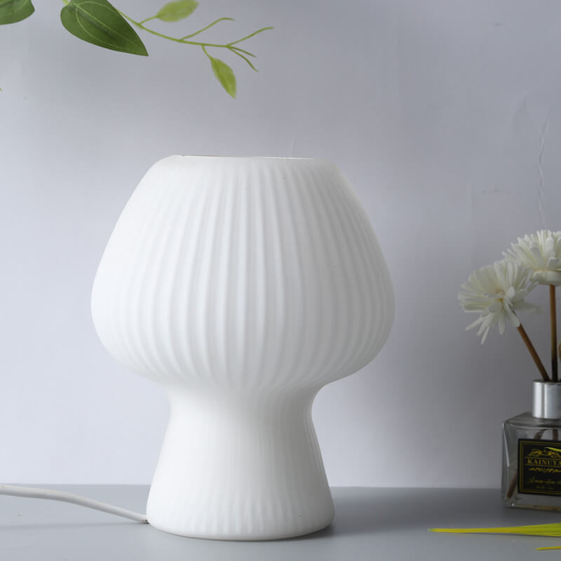 Modern Minimalist Mushroom 1-Light Glass Table Lamp For Bedside - Image 9