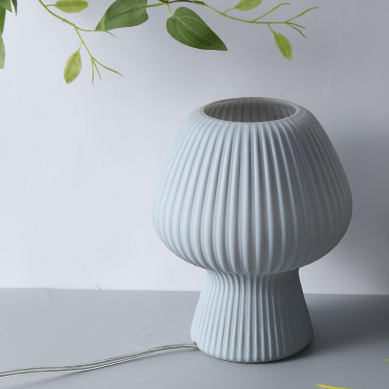 Modern Minimalist Mushroom 1-Light Glass Table Lamp For Bedside - Image 12
