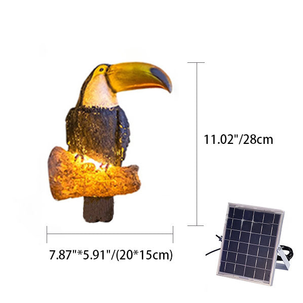 Artistic Solar Bird Outdoor Lights - Garden Animal Sculpture LED Lamp