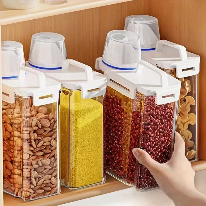 Airtight Food Storage Container Rice Cereal Flour Dispenser Measuring Cup - Image 3