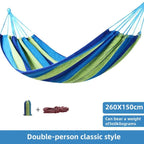 Canvas Hammock | Striped Double Swing Bed – Indoor & Outdoor Camping Hammock - Image 4