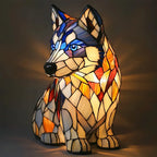 Colorful Dog Figurine Table Lamp Playful Artistic Home Décor