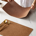 Faux Leather Placemats Waterproof Heat Resistant Double Sided Dining Table Mats