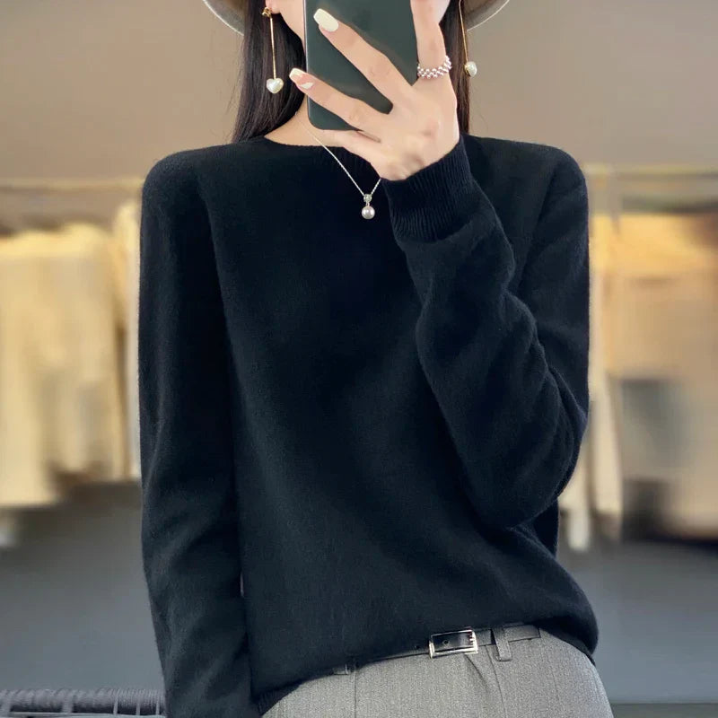 Women's Cashmere Sweater Crewneck Pullover Soft Warm Knit - Image 13