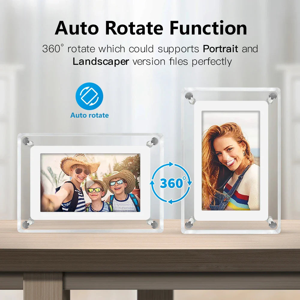 Portable Digital Photo Frame Acrylic IPS Display Rechargeable Home Decor - Image 7