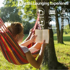Canvas Hammock | Striped Double Swing Bed – Indoor & Outdoor Camping Hammock - Image 3
