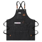 Canvas Apron Unisex Chef Work Apron Pockets Adjustable Durable - Image 12