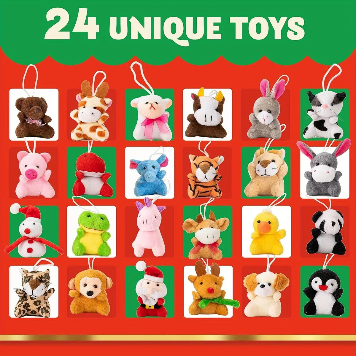 24 Piece Mini Plush Stuffed Animal Advent Calendar - Image 2