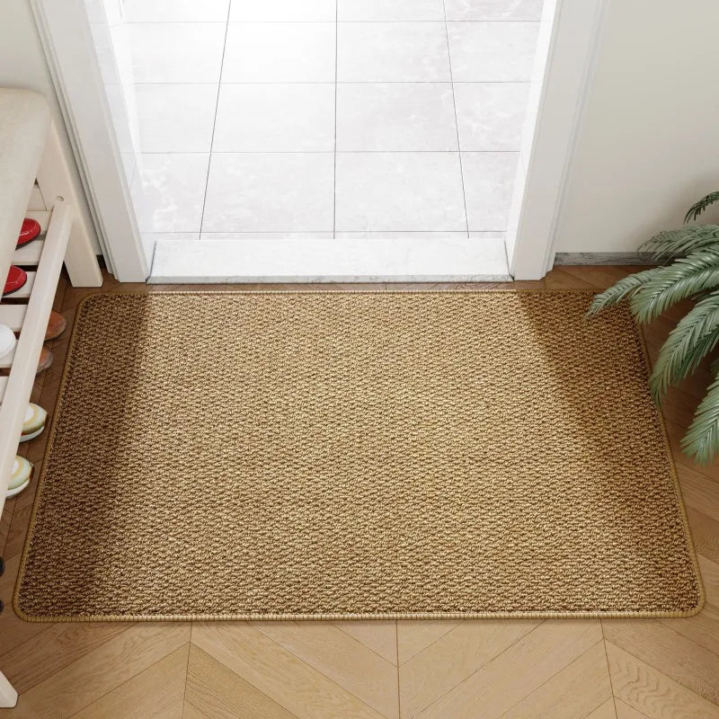 Outdoor Doormat Faux Jute Non Slip Entryway Rug Durable Front Door Mat