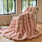 Reversible Bubble Pattern Blanket Cozy All-Season Home Throw