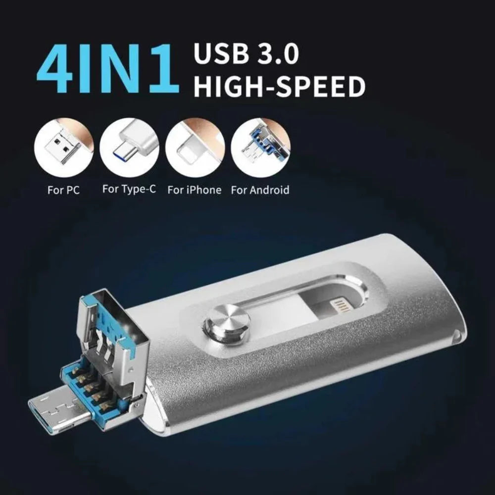 USB Flash Drive 4 in 1 OTG USB 3.0 Portable Storage Phone Computer - Image 5