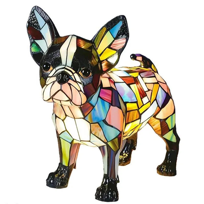 Colorful Dog Figurine Table Lamp Playful Artistic Home Décor