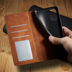 Leather Wallet Phone Case Magnetic Flip Closure - Image 3