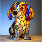 Colorful Dog Figurine Table Lamp Playful Artistic Home Décor