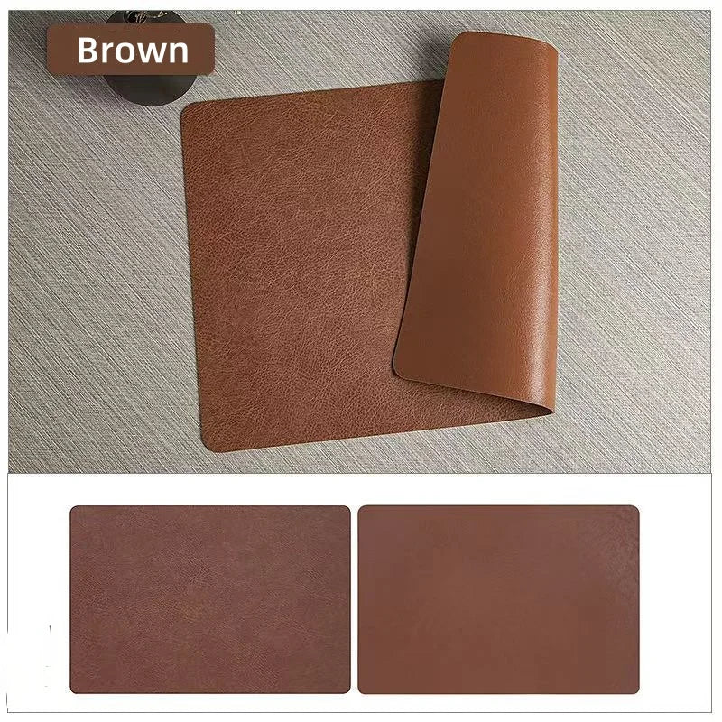 Faux Leather Placemats Waterproof Heat Resistant Double Sided Dining Table Mats - Image 11