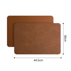 Faux Leather Placemats Waterproof Heat Resistant Double Sided Dining Table Mats - Image 3