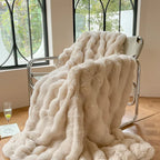 Reversible Bubble Pattern Blanket Cozy All-Season Home Throw