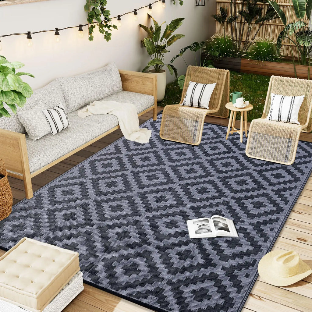 Outdoor Rug Reversible Waterproof Patio Mat Weatherproof Easy Clean - Image 7
