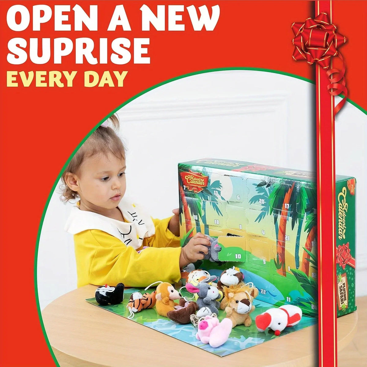 24 Piece Mini Plush Stuffed Animal Advent Calendar - Image 3