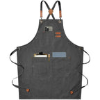 Canvas Apron Unisex Chef Work Apron Pockets Adjustable Durable