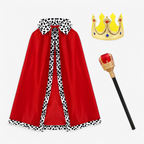 3 Piece Velvet Kids King Costume Set
