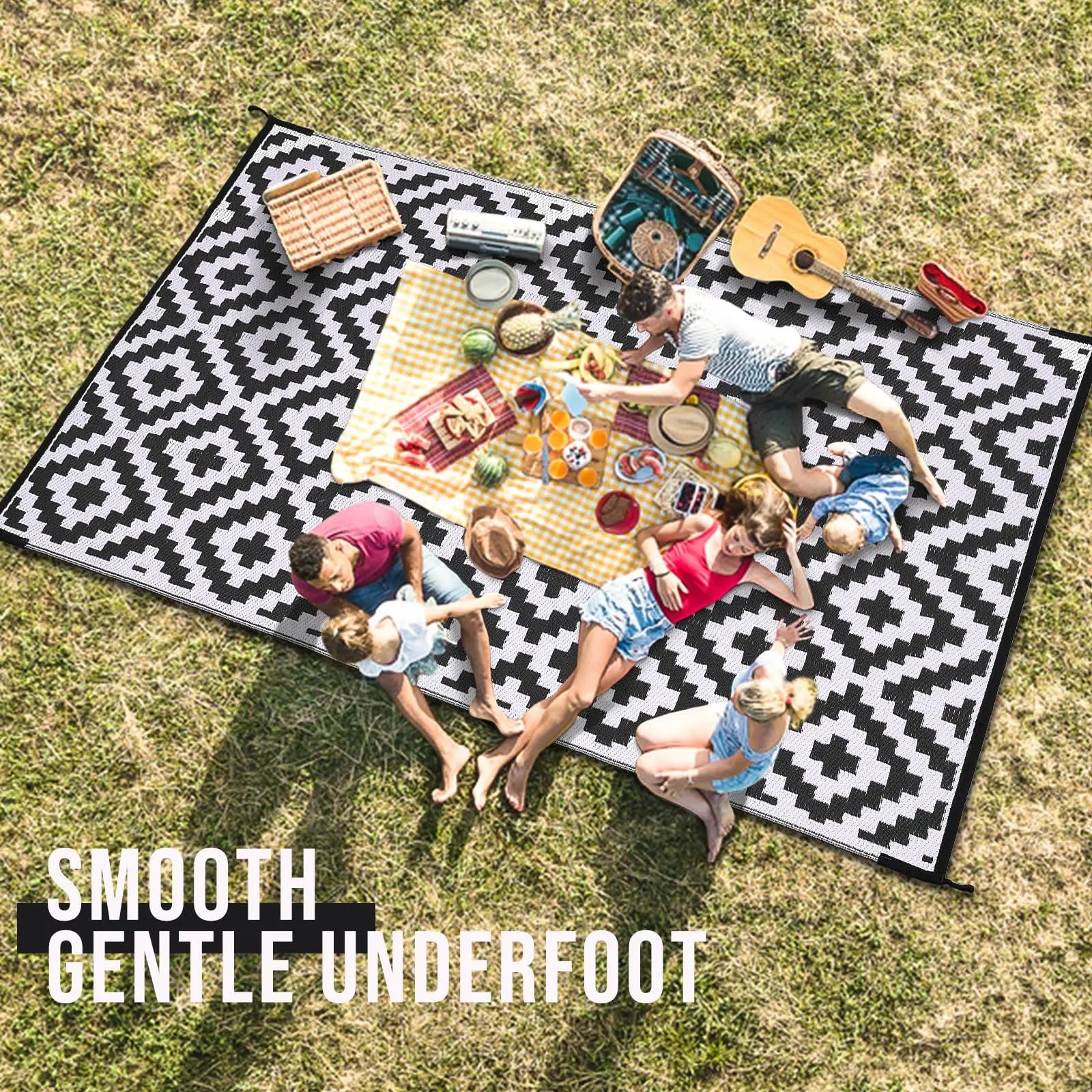 Outdoor Rug Reversible Waterproof Patio Mat Weatherproof Easy Clean - Image 3