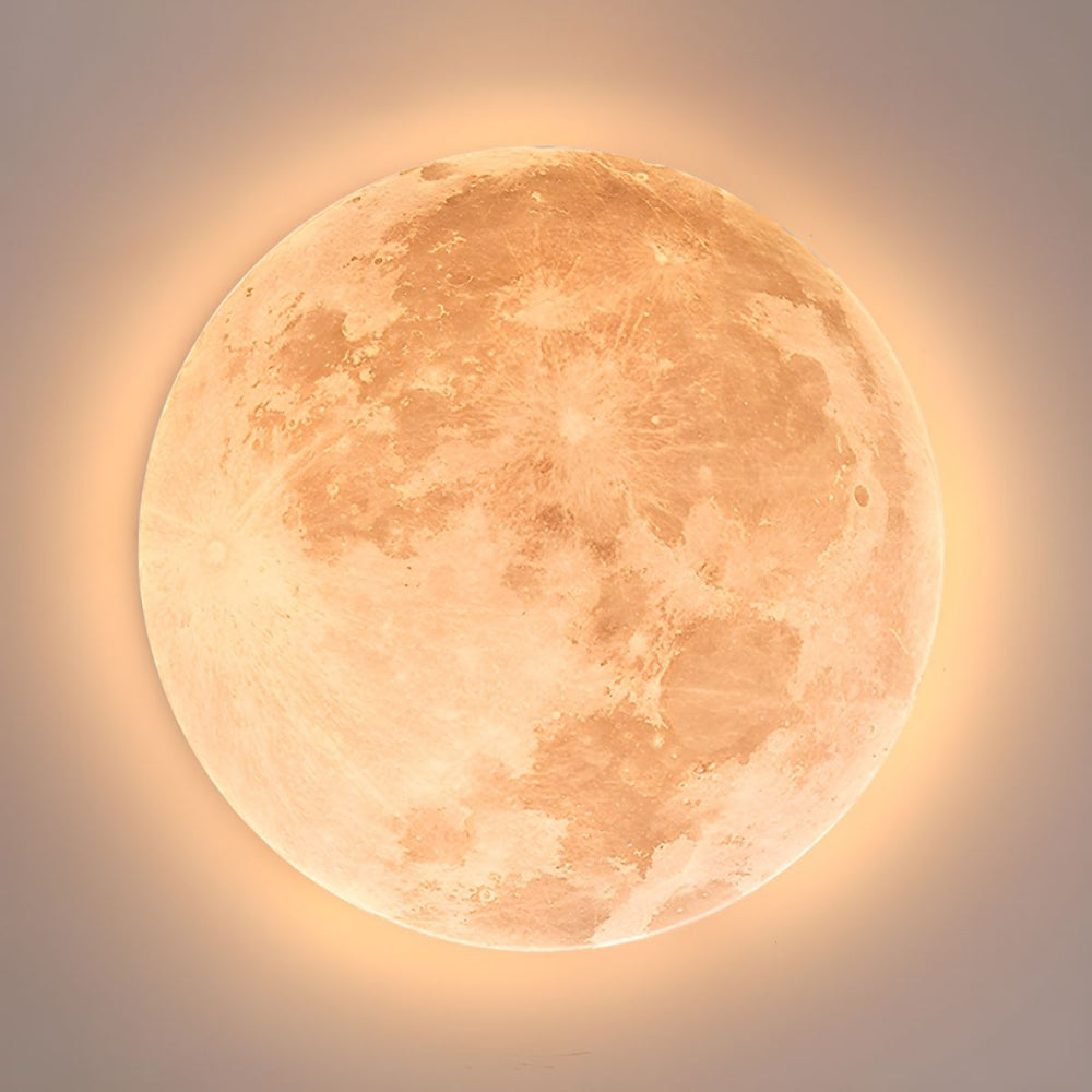 Moon Round Flush Ceiling Light Soft Ambient Indoor Lighting