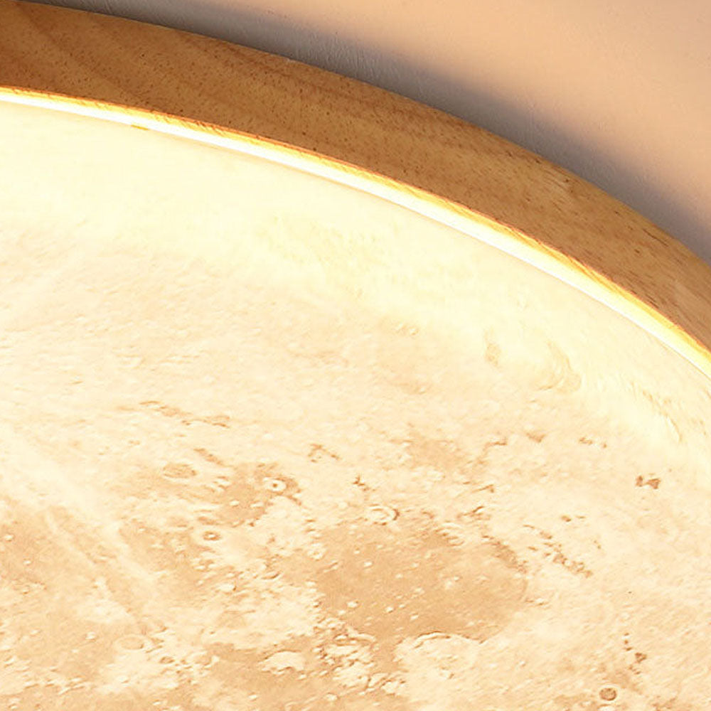 Moon Round Flush Ceiling Light Soft Ambient Indoor Lighting