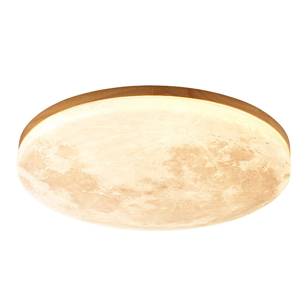 Moon Round Flush Ceiling Light Soft Ambient Indoor Lighting