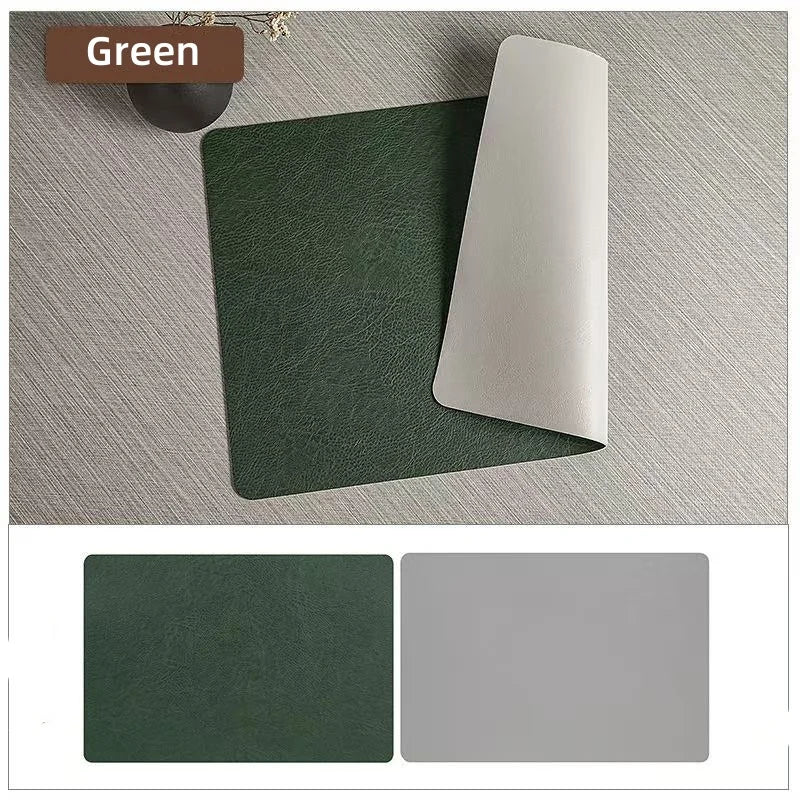 Faux Leather Placemats Waterproof Heat Resistant Double Sided Dining Table Mats - Image 8