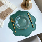 Round Faux Leather Placemats Waterproof Embossed Dining Table Set - Image 7