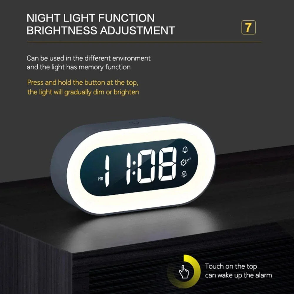 Digital Sunrise Alarm Clock LED Time Display and Night Light