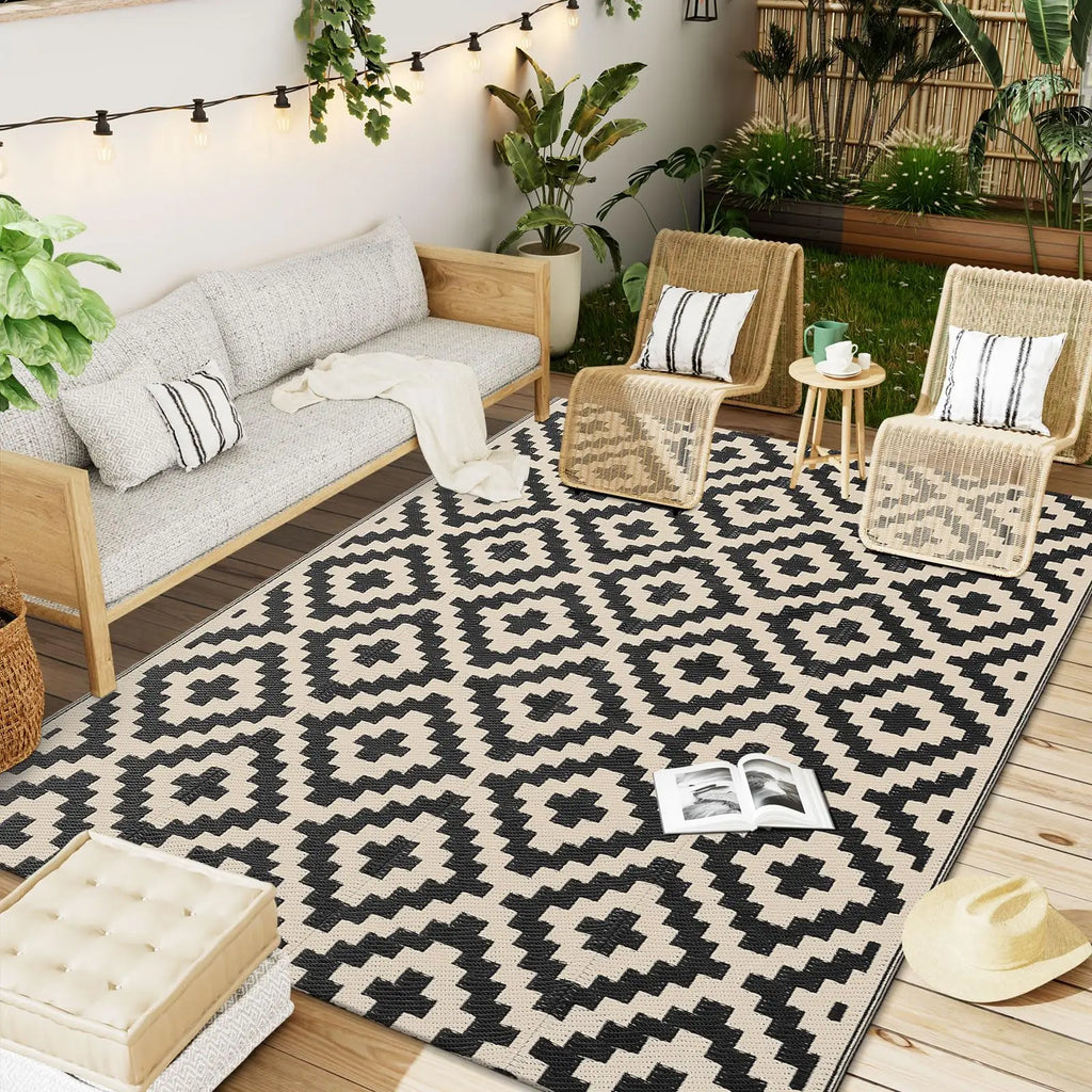 Outdoor Rug Reversible Waterproof Patio Mat Weatherproof Easy Clean - Image 8