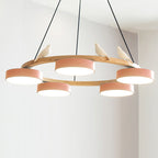 Decorative Bird Chandelier Round LED Hanging Light