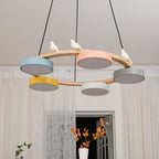 Decorative Bird Chandelier Round LED Hanging Light