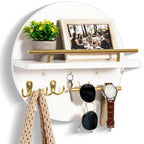 Wooden Key Holder Wall Mounted Entryway Organizer Shelf - Image 5