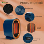 Quiet Small Electric Heater with Adjustable Thermostat