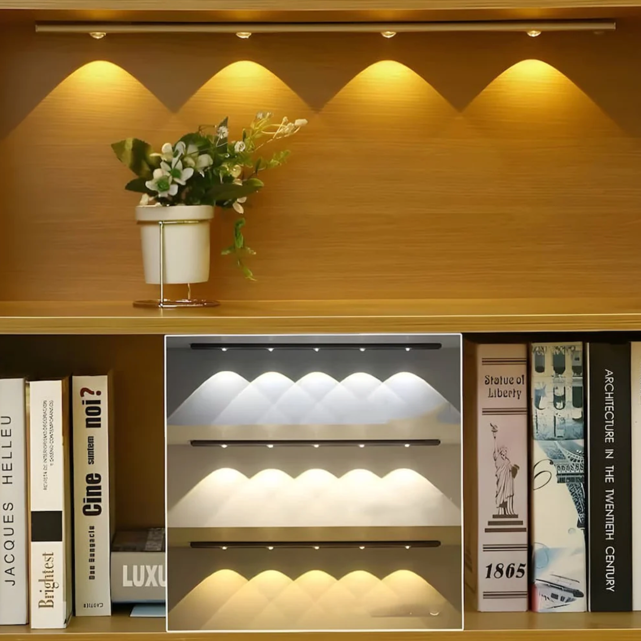 SmartWall: Wiederaufladbare LED-Wandleuchte mit Bewegungssensor & Touch-Dimmer – für Innenräume & Treppenhaus - Image 2