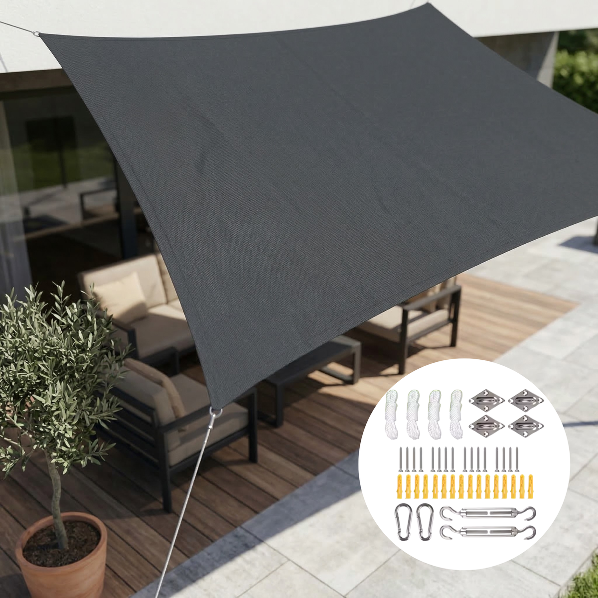 Rectangular Sun Shade Sail Waterproof - Image 14