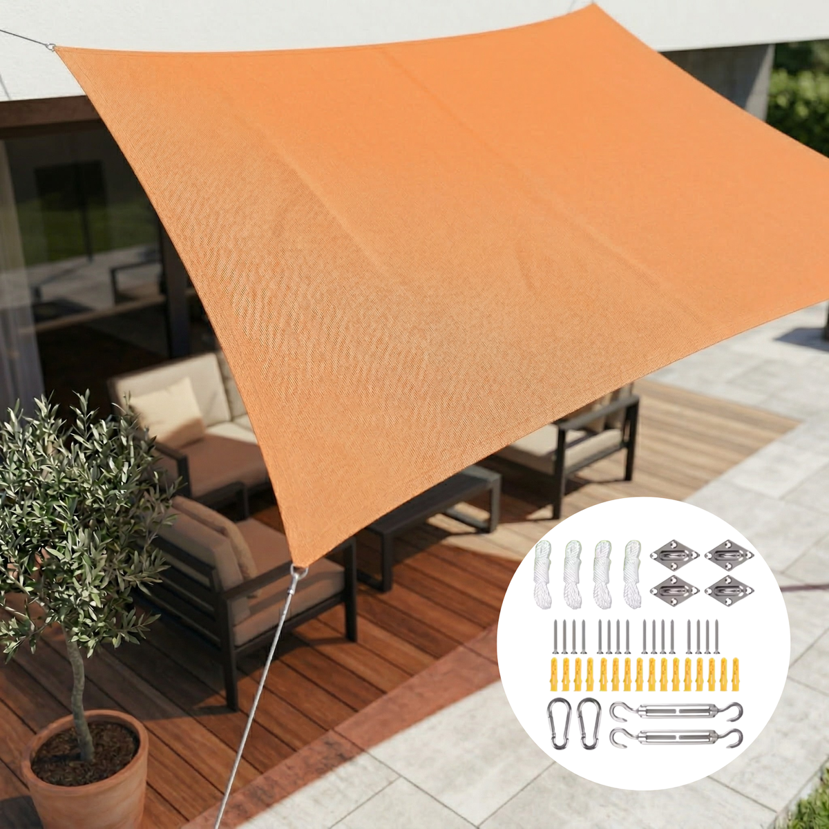 Rectangular Sun Shade Sail Waterproof - Image 18