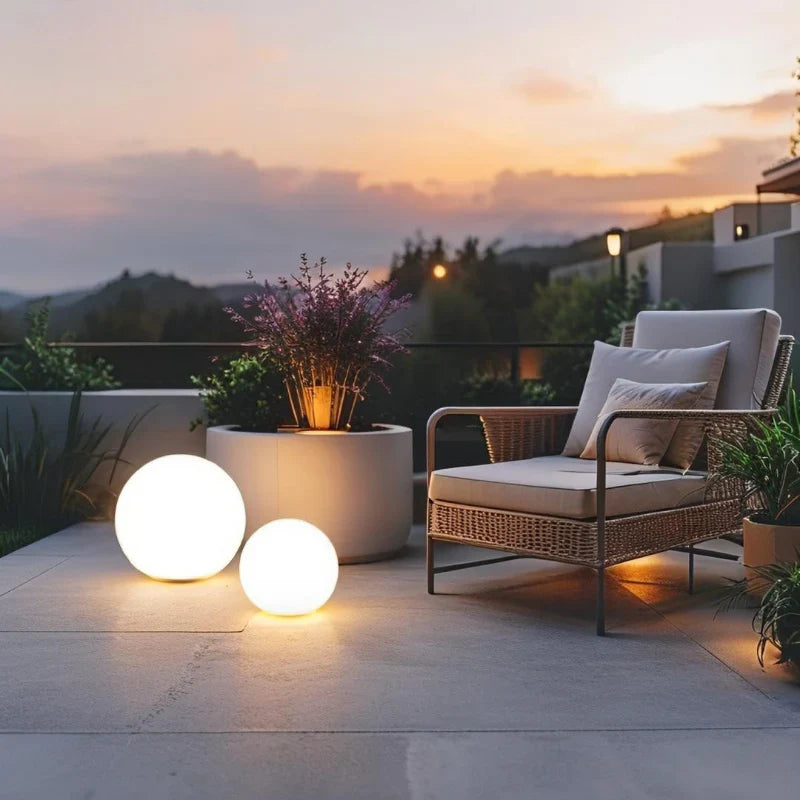 Modern Color-Changing Sphere LED Outdoor Lights for Garden and Patio