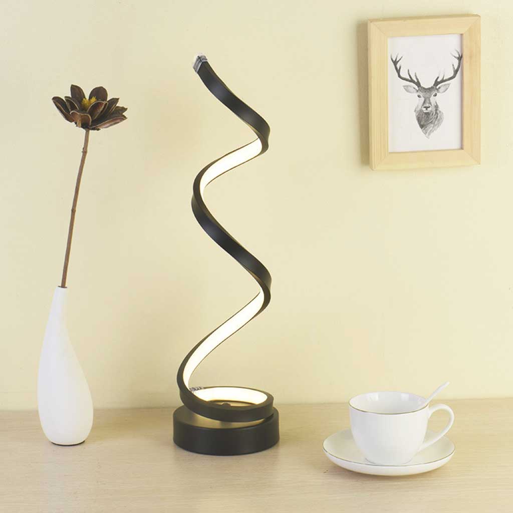 Modern Spiral LED Table Lamps with Dimmable Light